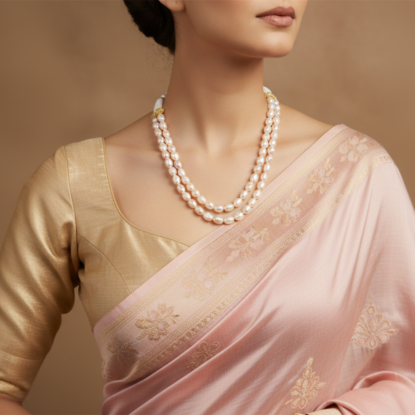 Rosé Rhythm Pearl Necklace