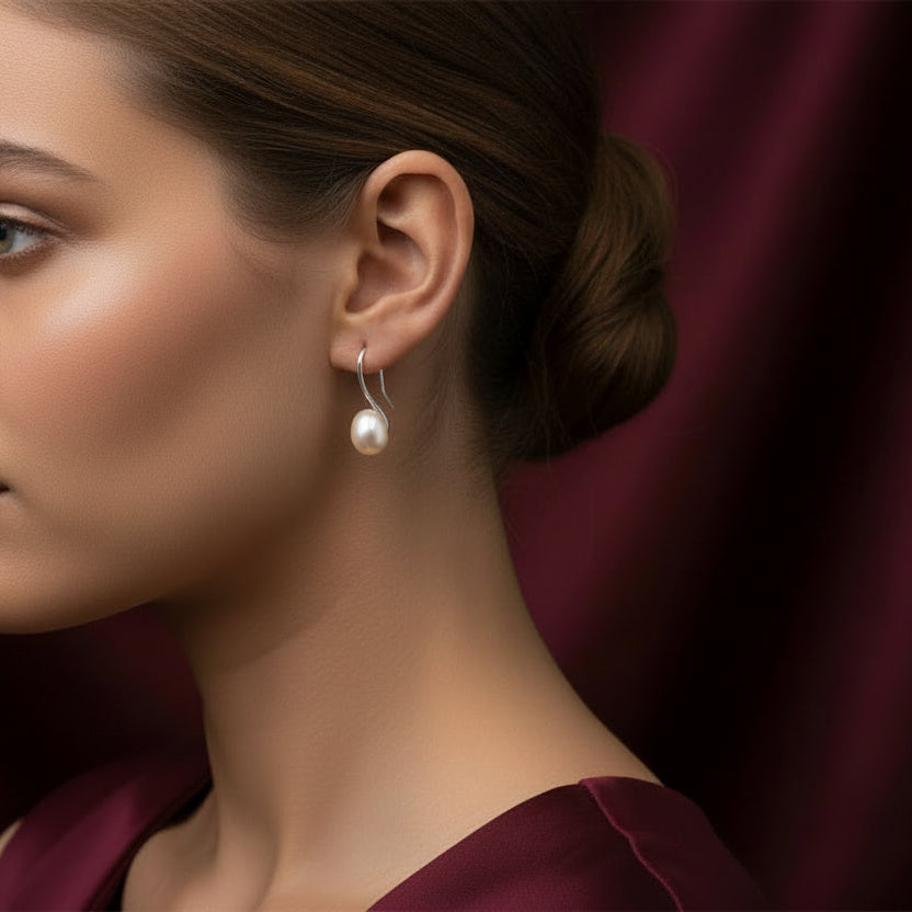 Pearl silver earrings