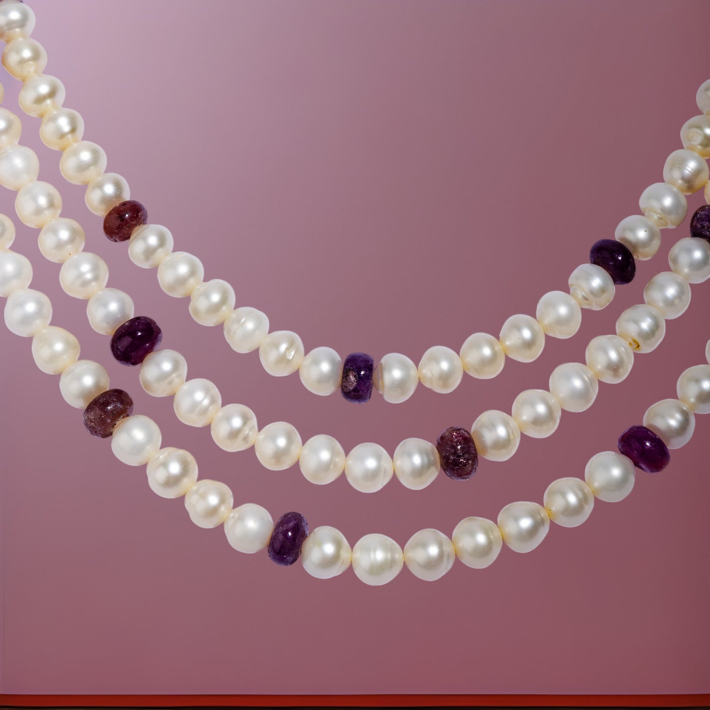 Pearls and Rubies Necklace