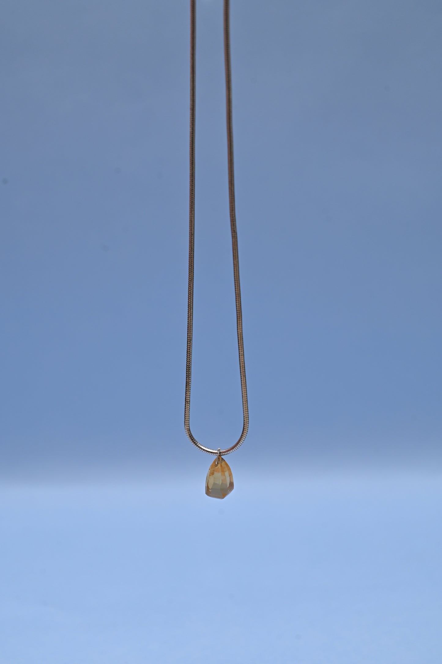 Sapphire Lemon Drop Silver Chain Pendant