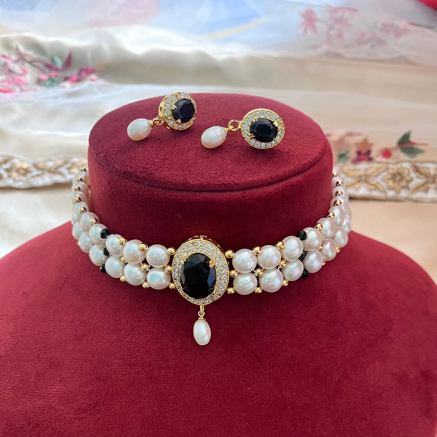 Real Pearl Choker Set