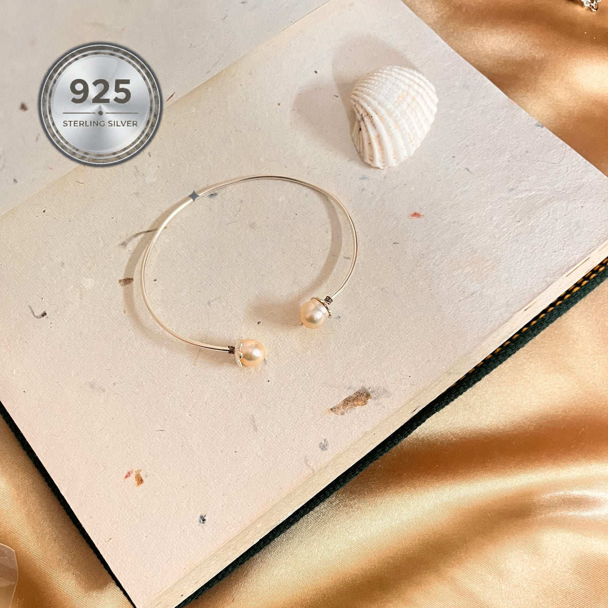 Silver Pearl Bangle