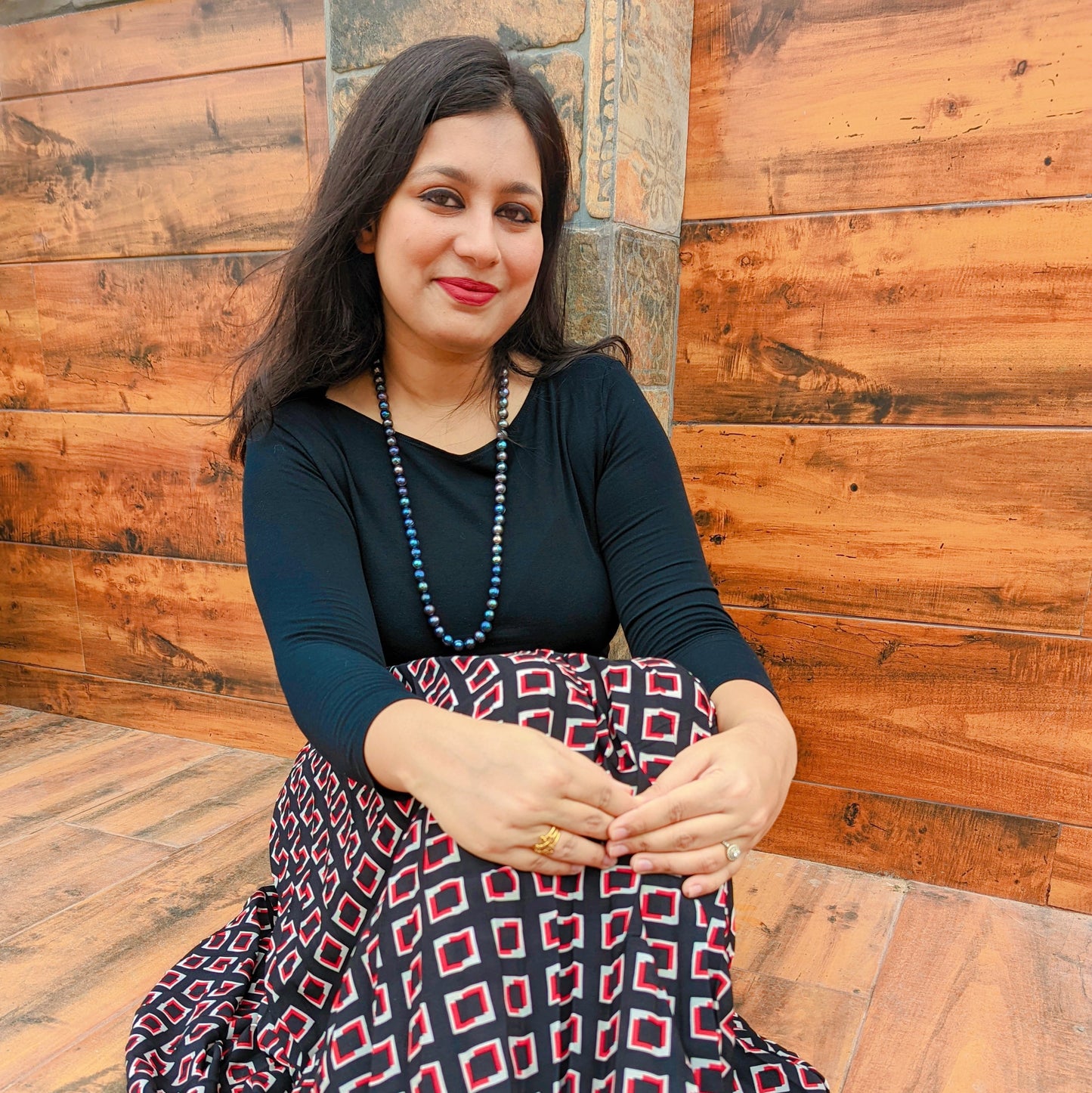 Long Black Pearl Chain