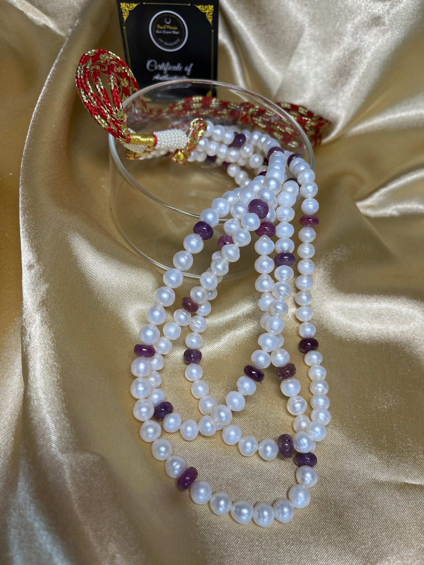 Layered Ruby Pearl Set