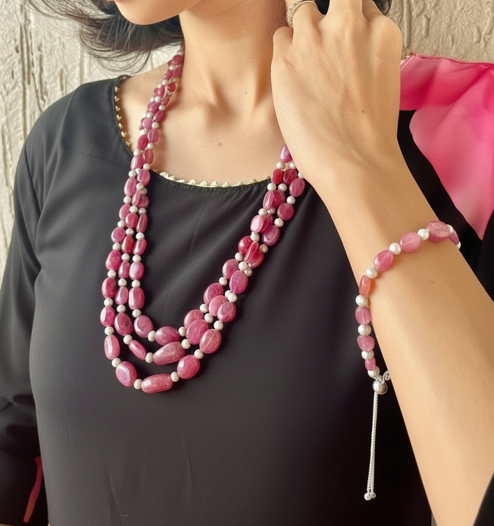 Ruby Long Necklace for wedding