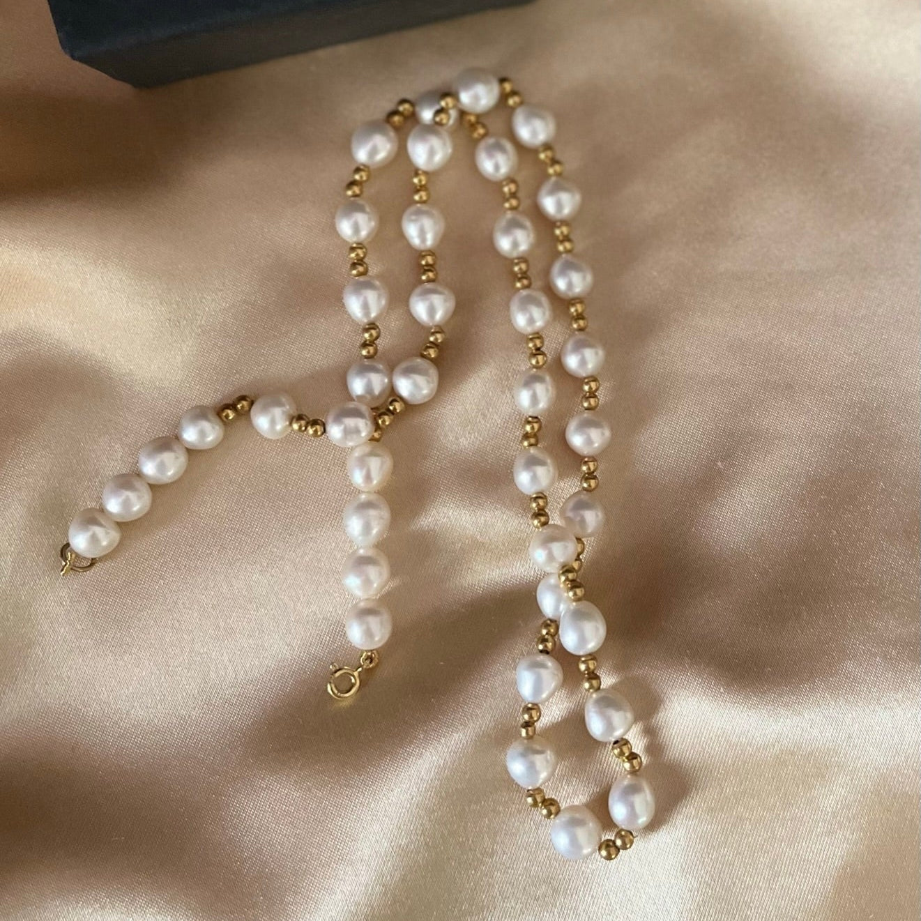 Gold Pearl Necklace