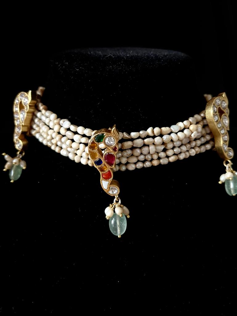 Sterling silver choker set with pearl