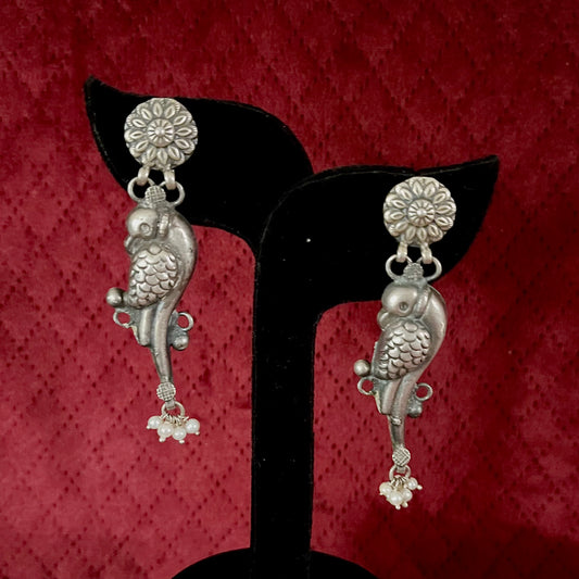 Parrot Serenity Silver Earrings