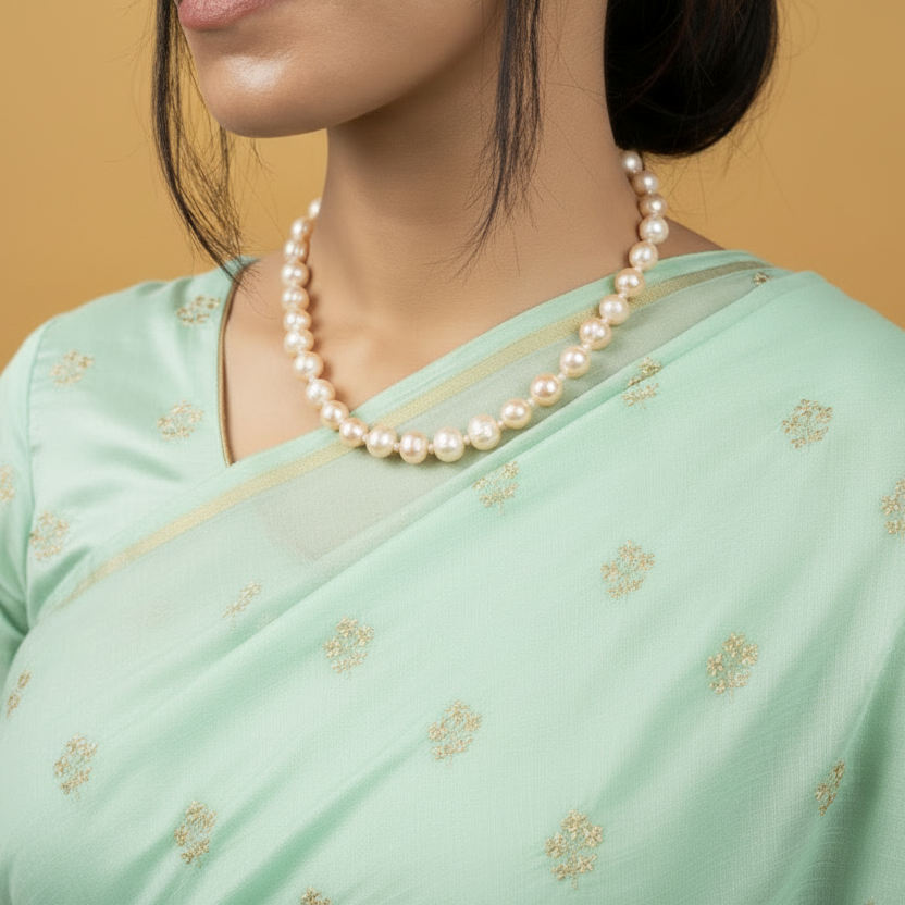 Peachy Vibes Pearl Necklace