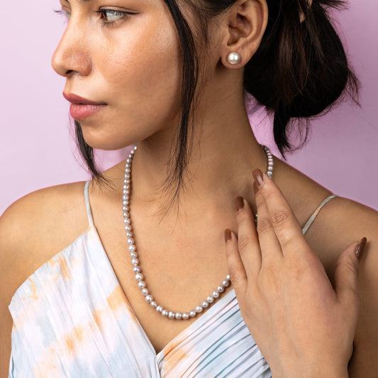 grey pearl necklace