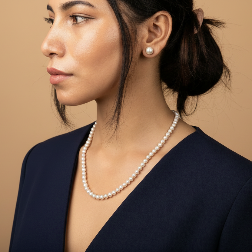 Twilight Grey Pearl Necklace