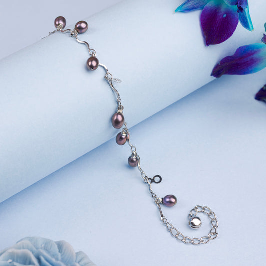 real Pearl charm bracelet