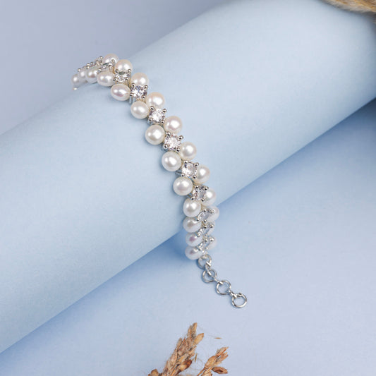 White Pearl diamond bracelet 