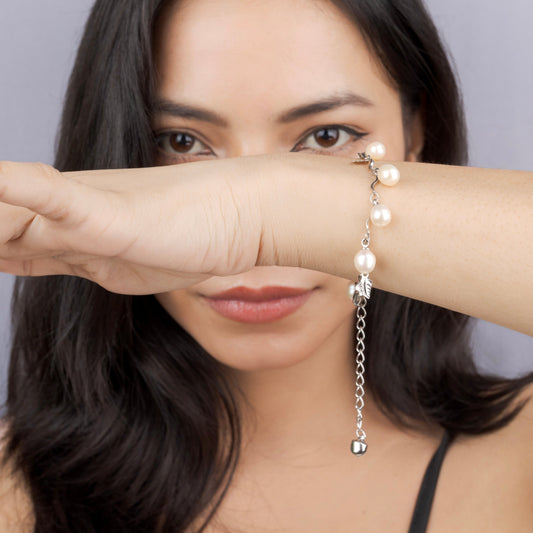 Pearl charm bracelet