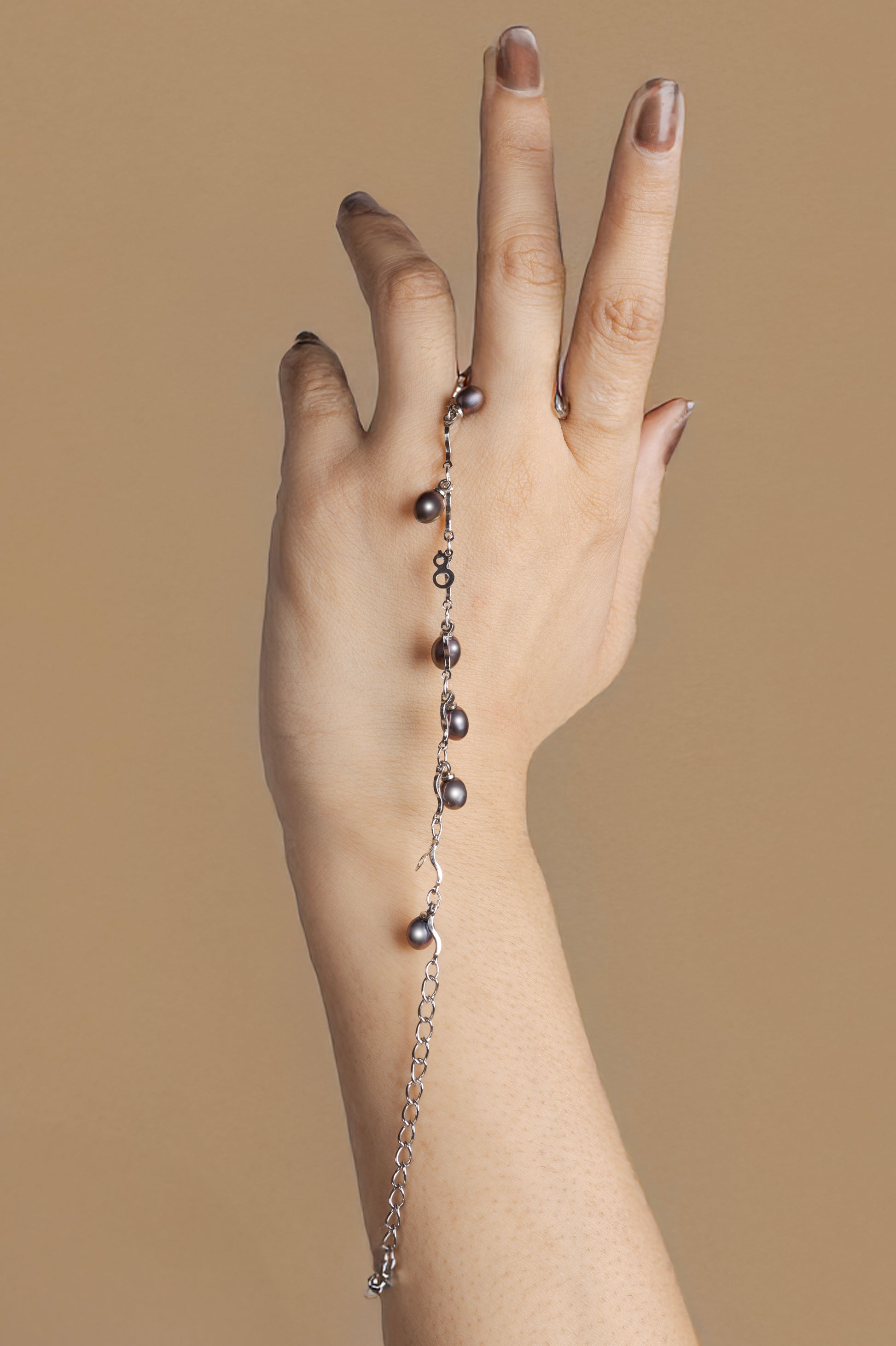 black pearl charm bracelet