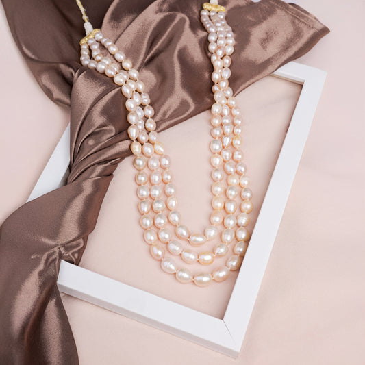 Multilayer pink Pearl necklace