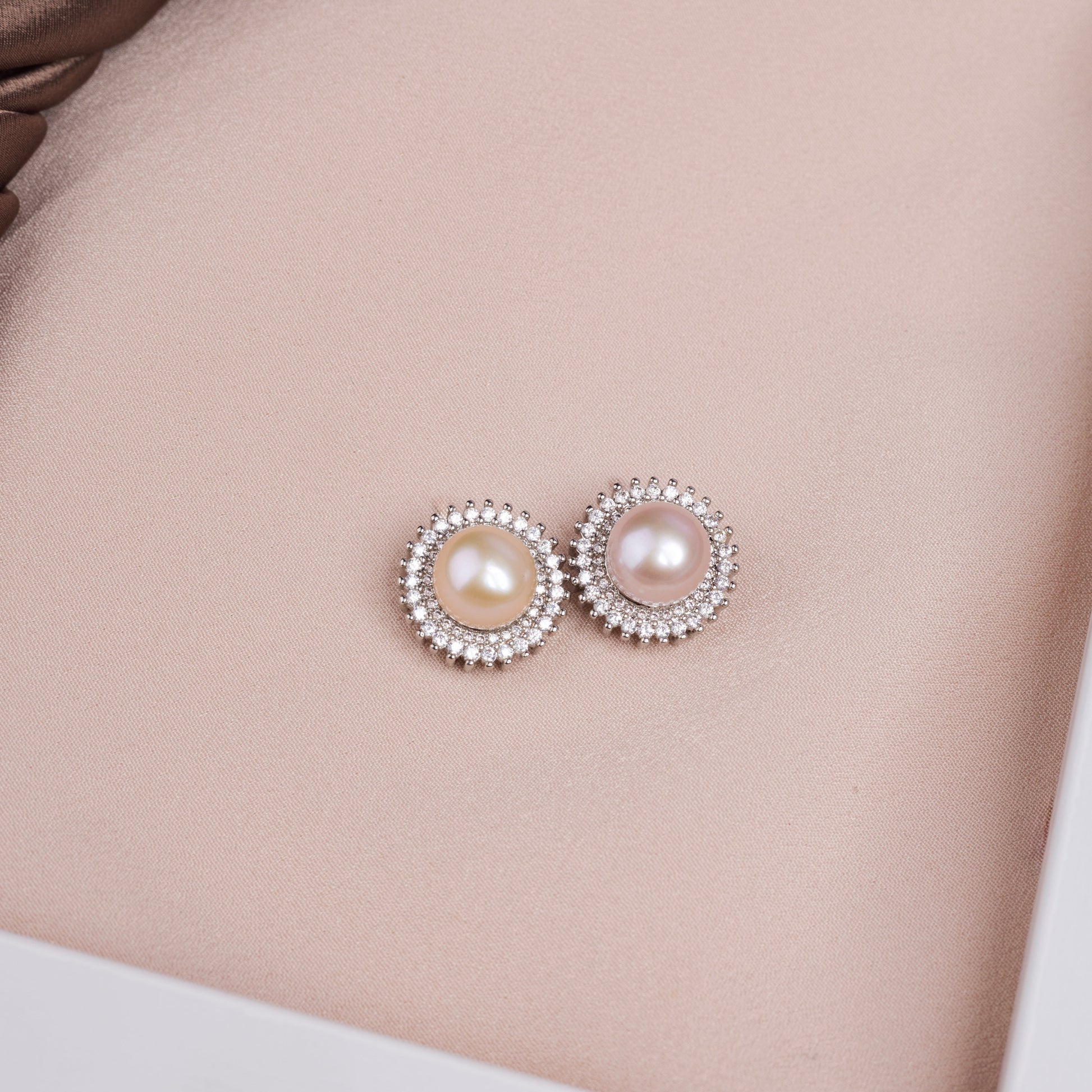 Pink pearl studs