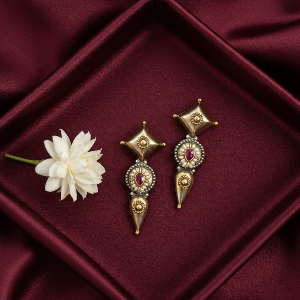 925 Silver  ornate earrings