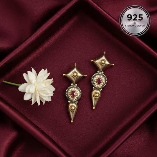 925 Silver  ornate earrings