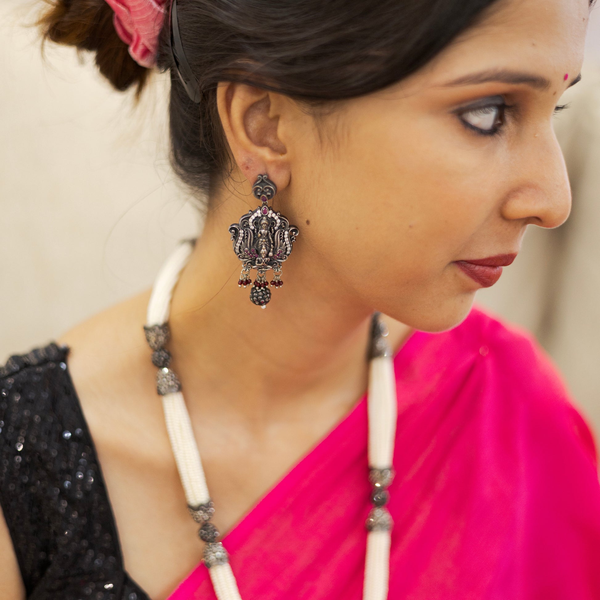 Oxidized silver earrings