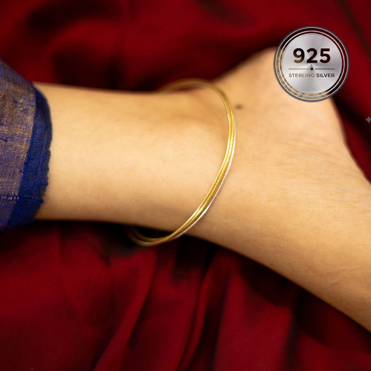 92.5 Silver Dual Tone Anklet