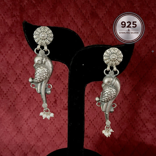 Parrot Serenity Silver Earrings