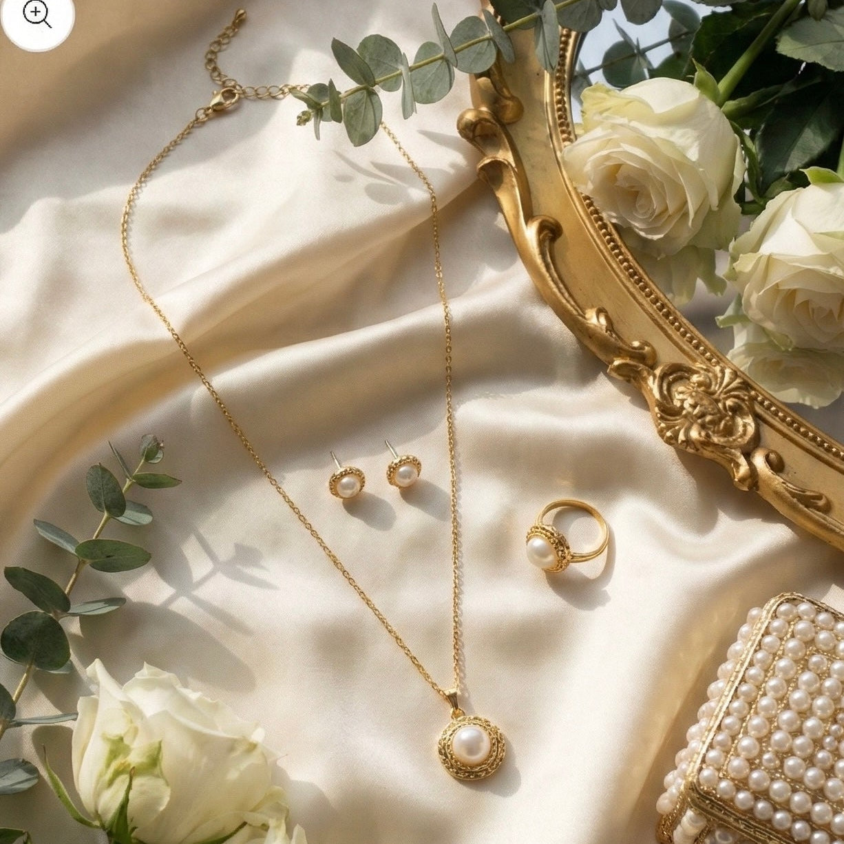 Classic Pearl Charm Pendant Set