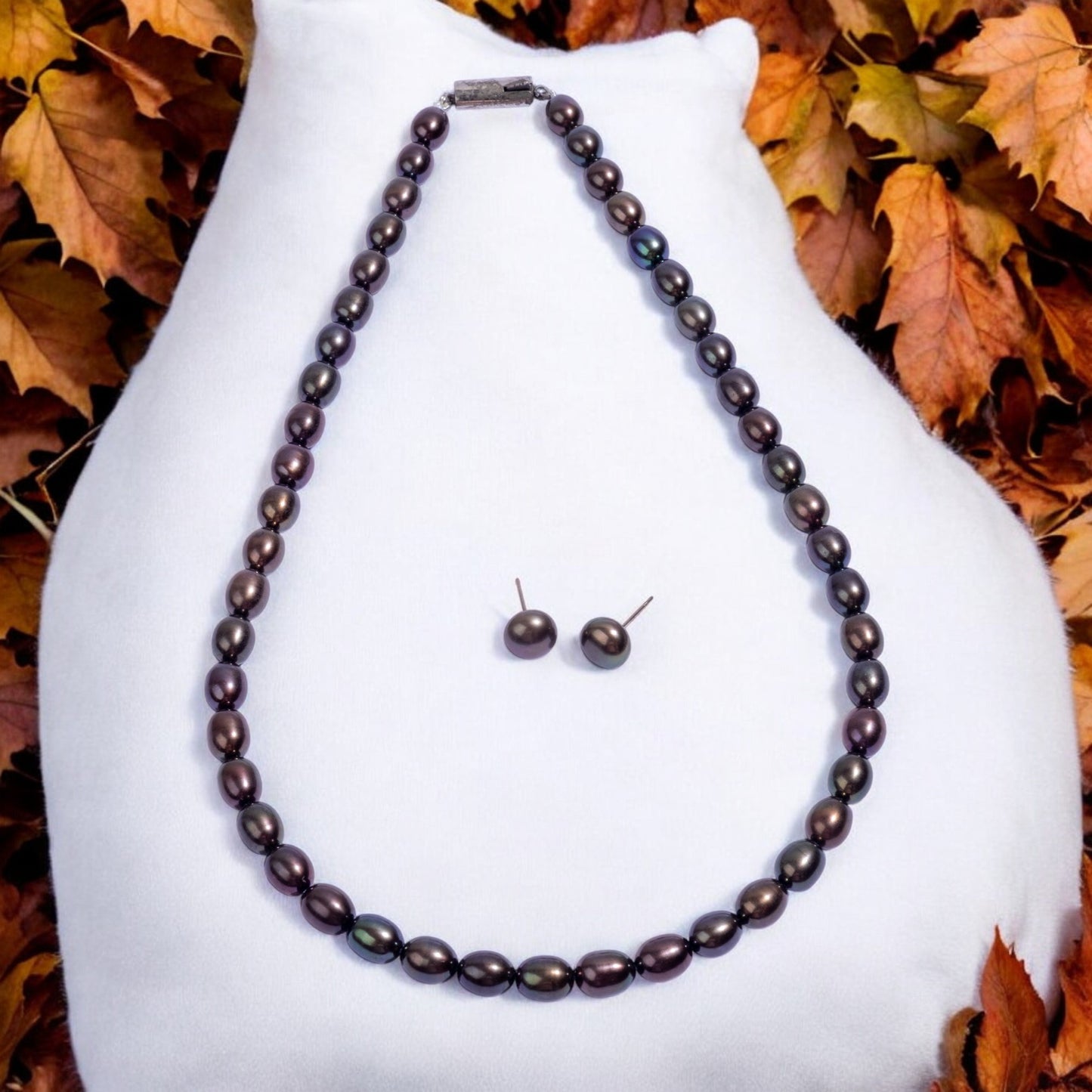 Chocolate Pearl Necklace Set