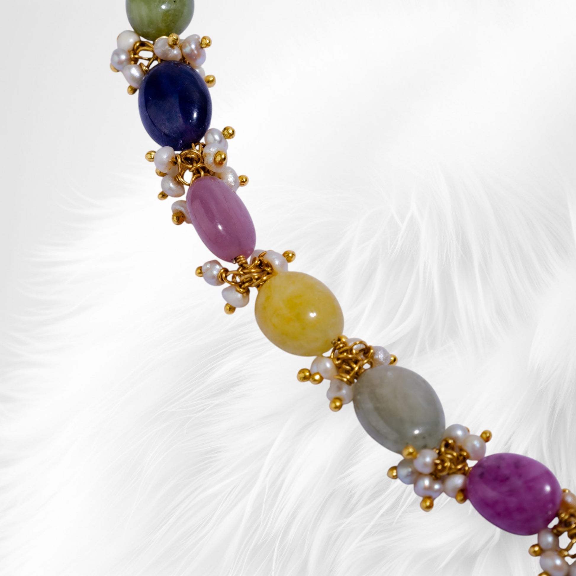 Guttapusalu Multicolored gemstones necklace 