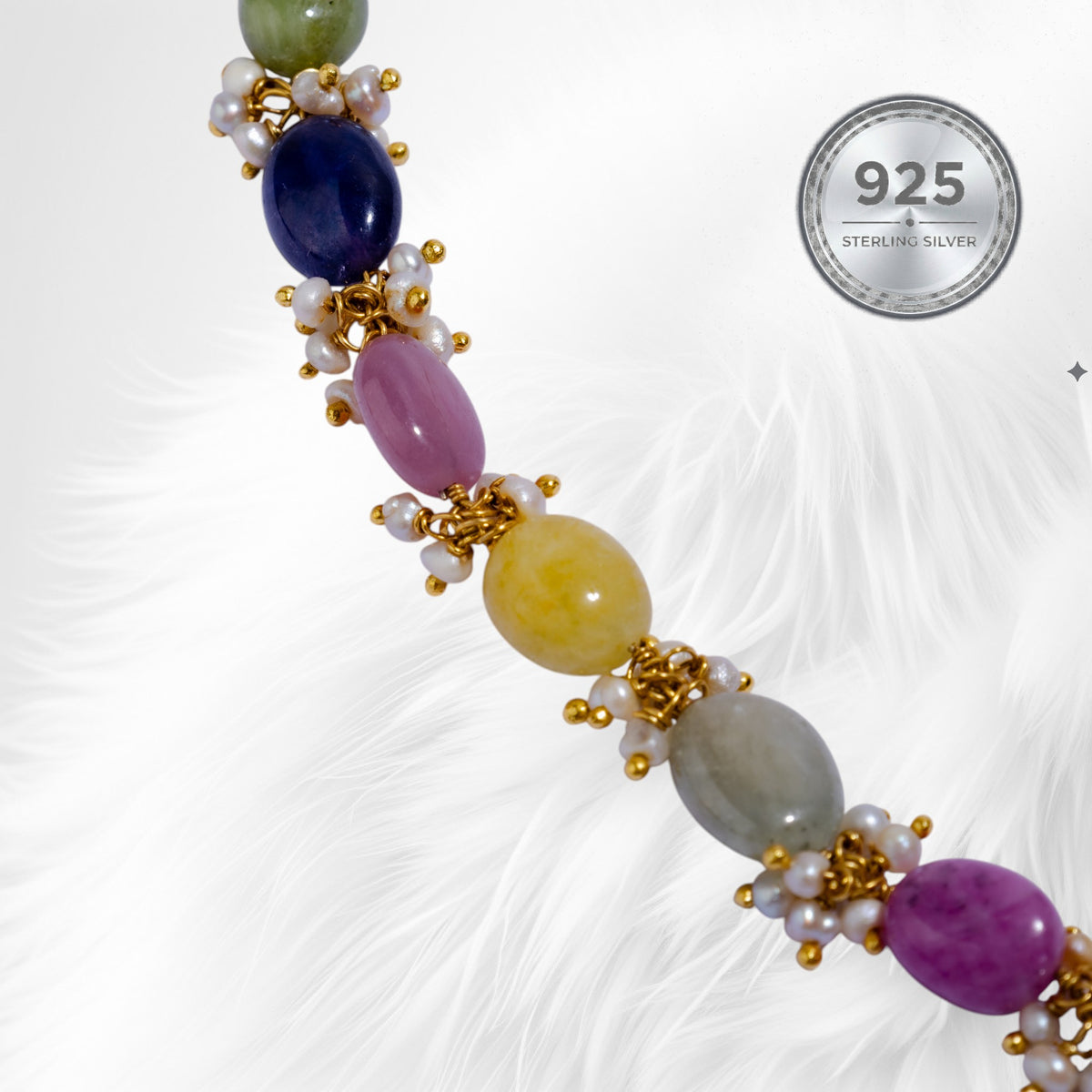 Guttapusalu Multicolored gemstones necklace 