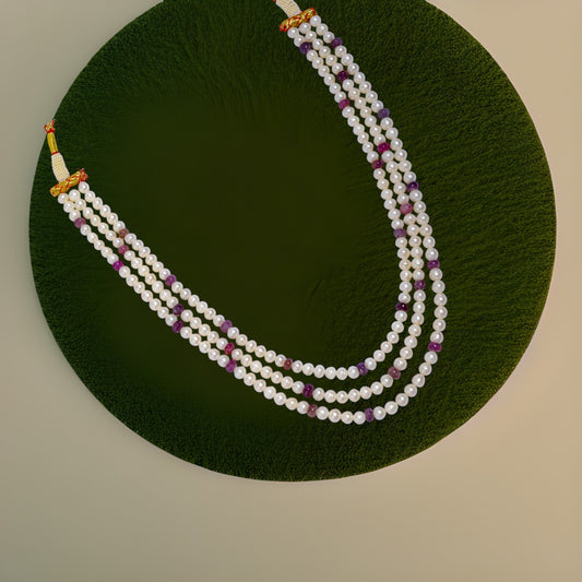Pearls and Rubies Necklace