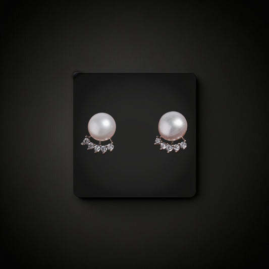 Diamond Pearl Studs small