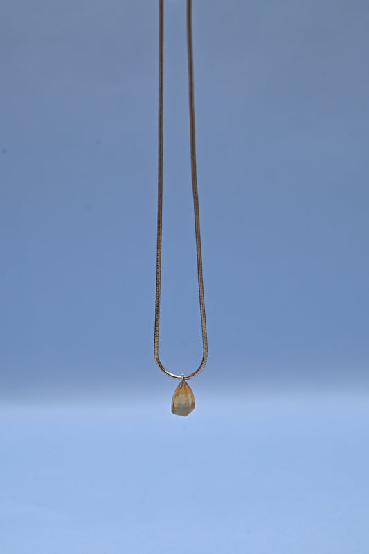 Sapphire Lemon Drop Silver Chain Pendant