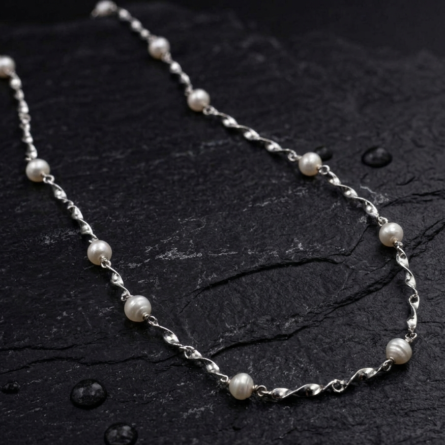 Aurea Silver Pearl Chain