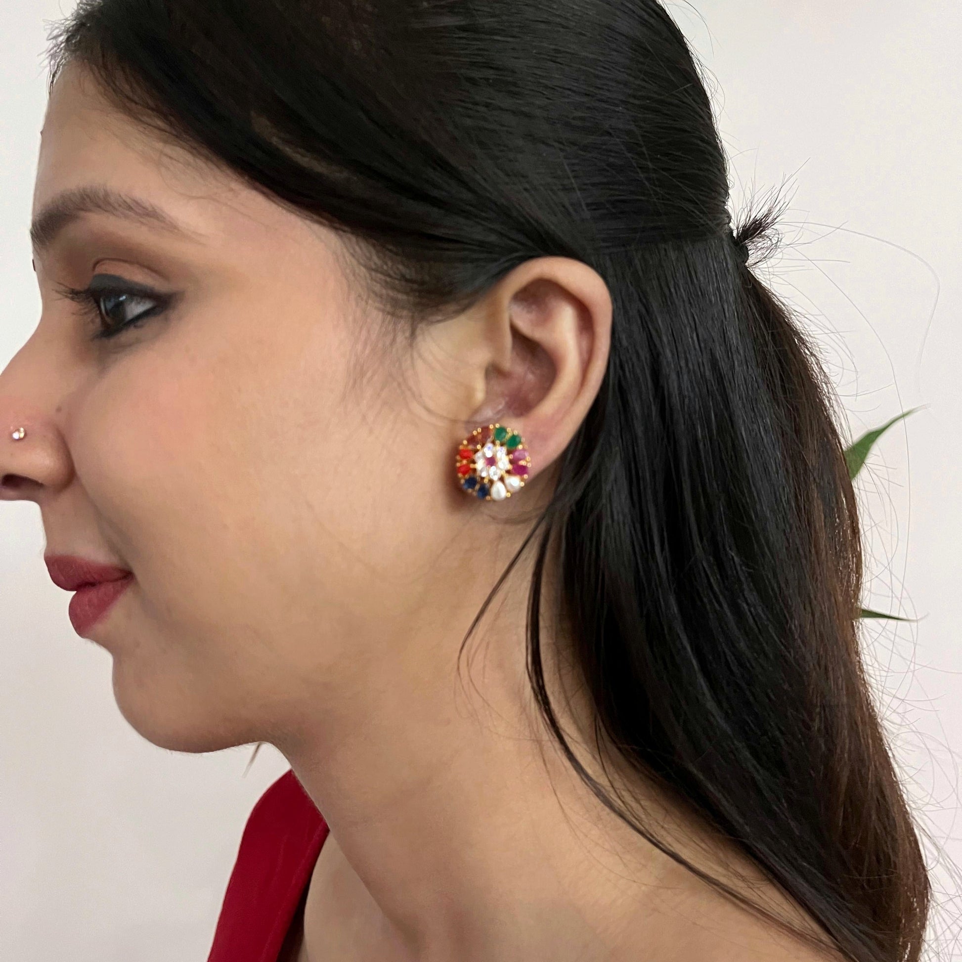 Navratan Stud Earrings