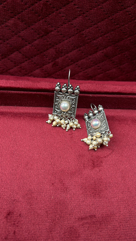Lunar Luster Silver Earrings