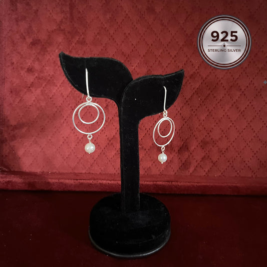 Pearl Dewdrop Silver Earrings