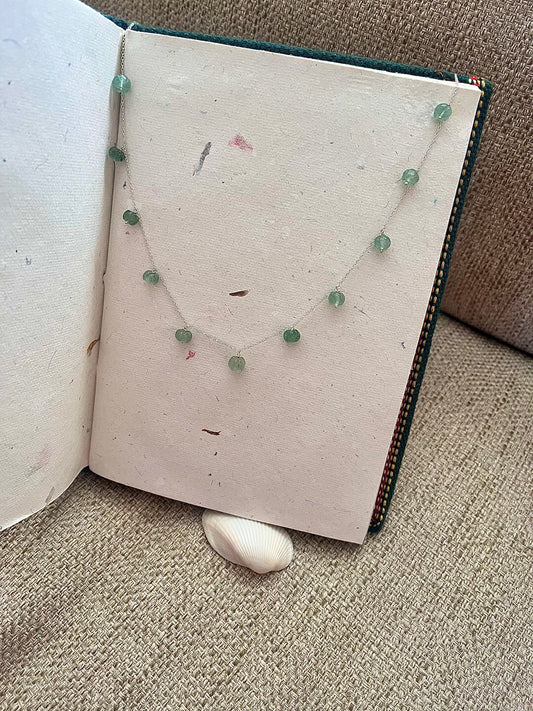 emerals silver chain