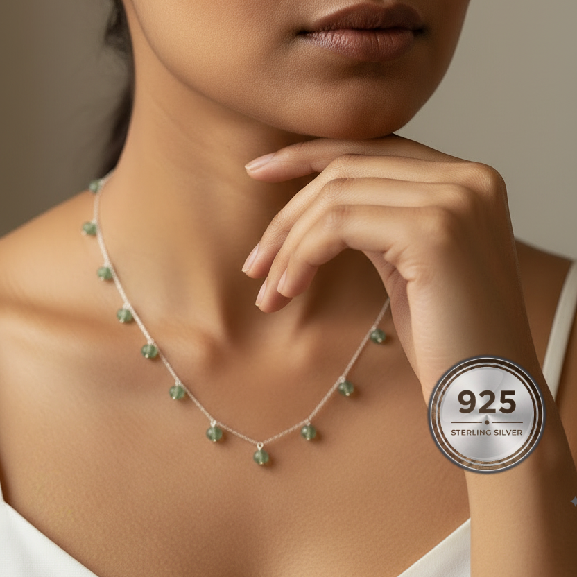 Emerald Silver Chain