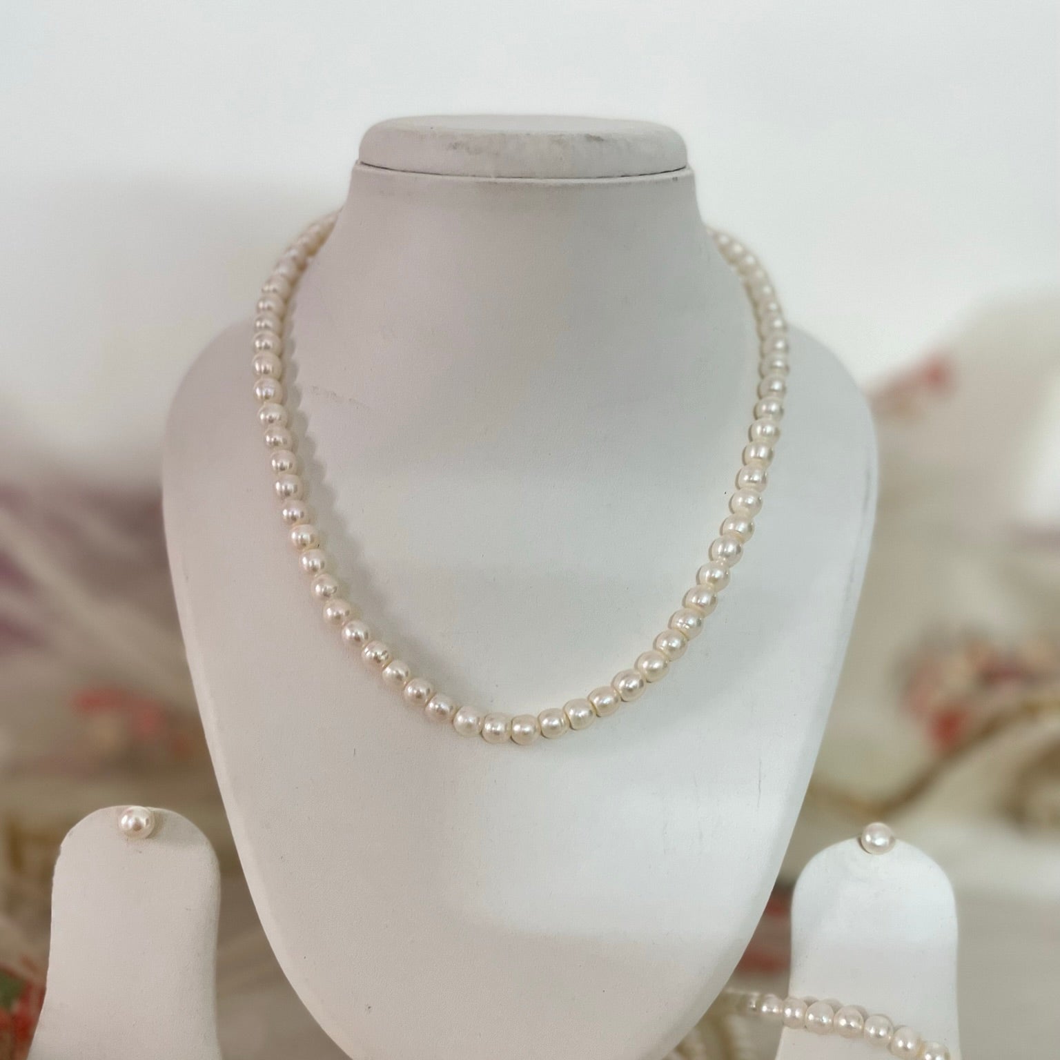 Real Pearl Necjklace Set
