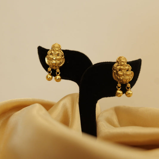 Goddess lakshmi gold drop earrings 
