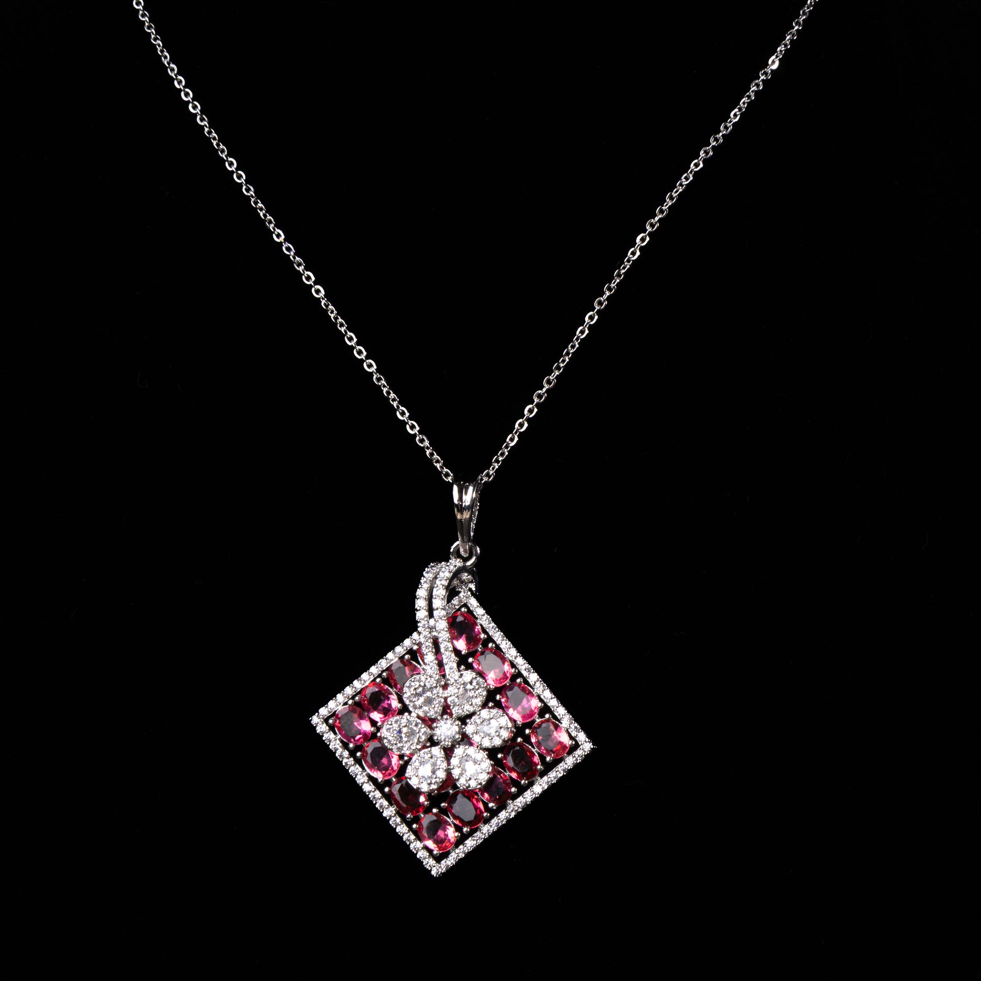 American Diamond Pendant Set