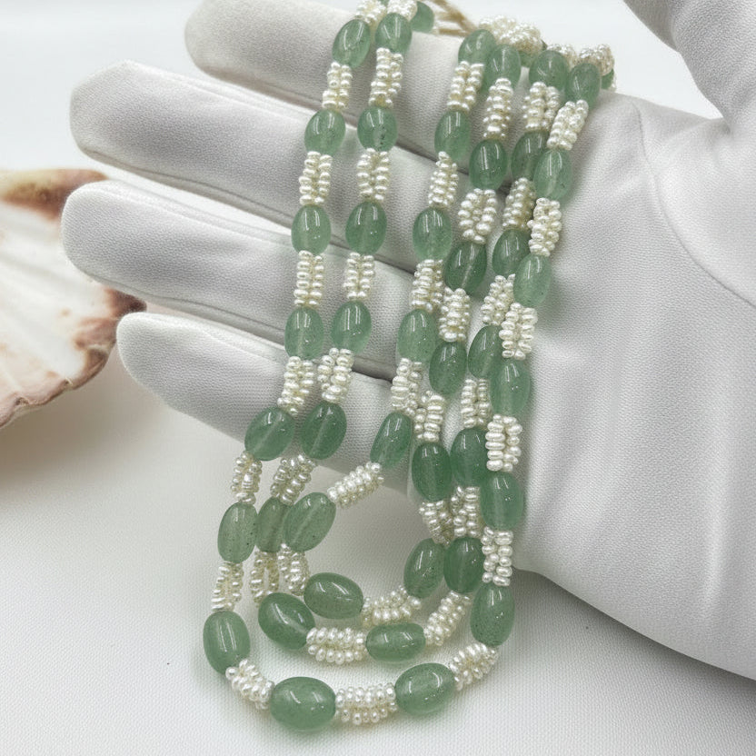 Meera Emerald & Freshwater Pearl Necklace