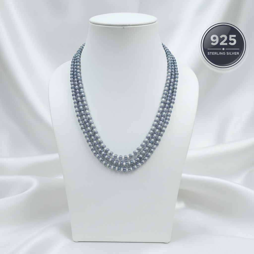 Blue Mirage Trio Tanzanite Necklace