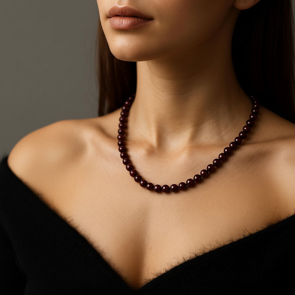 Majesty Burgundy Pearl Necklace