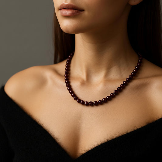 Majesty Burgundy Pearl Necklace