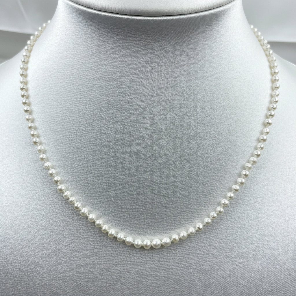 Bella Freshwater Pearl Necklace handcrafted with genuine freshwater pearls.