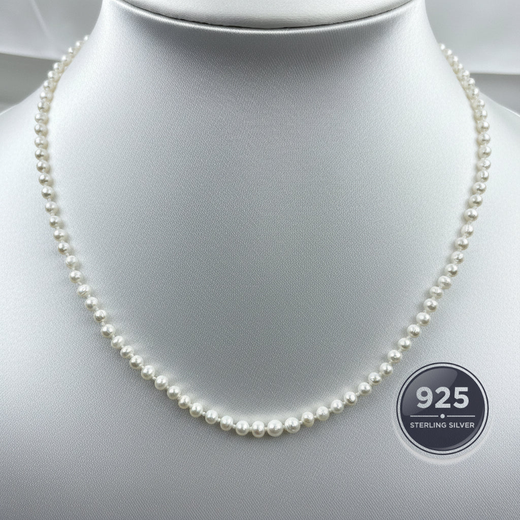Bella Freshwater Pearl Necklace handcrafted with genuine freshwater pearls.