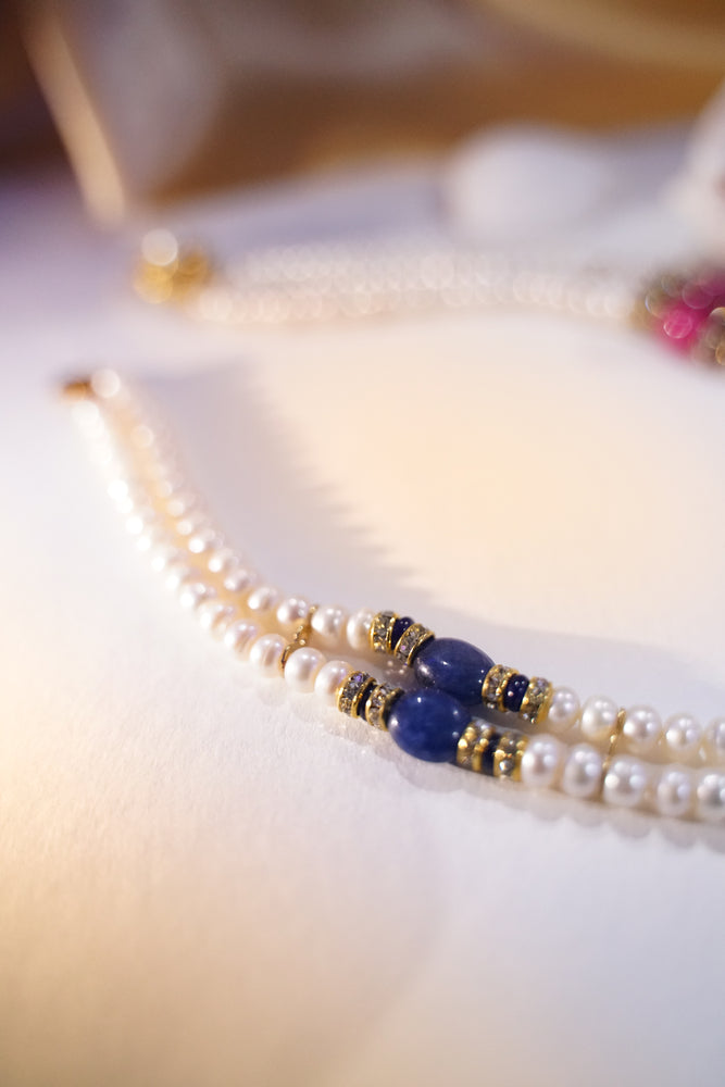 Real pearl blue bracelet