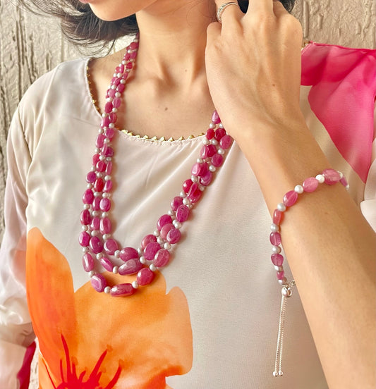 Ruby Long Necklace for wedding